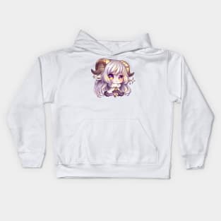 Aries the Ram Chibi Zodiac Anime Girl Kids Hoodie